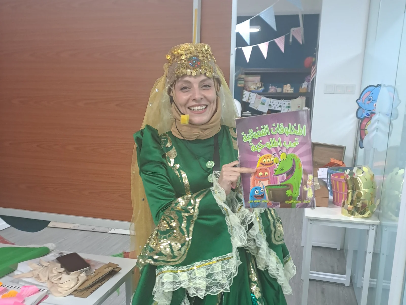 Director Mays in the Language Day story costume